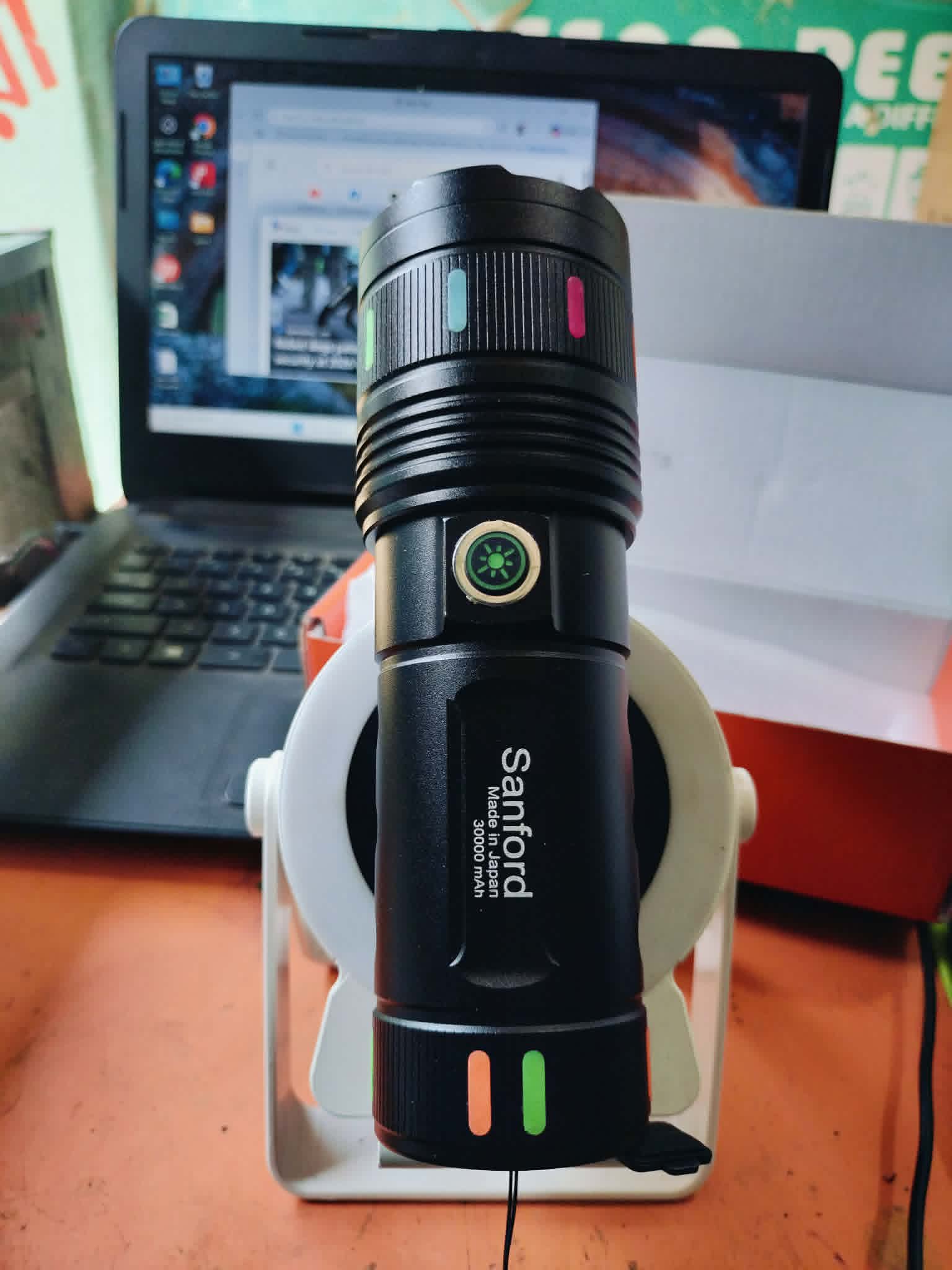 Sanford Super Bright Flashlight – White Laser LED Made in Japan 30000mAh Light